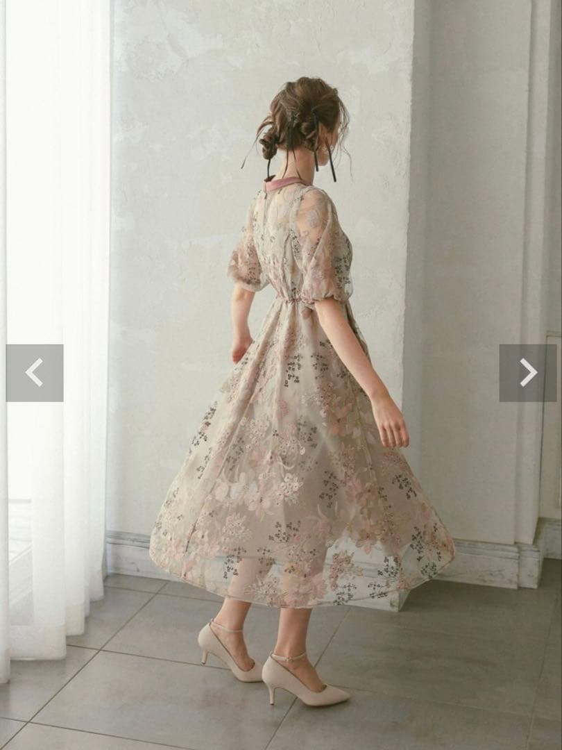 Dorry Doll フラワーエンブロイダリードレス　結婚式　お呼ばれ　ドレス