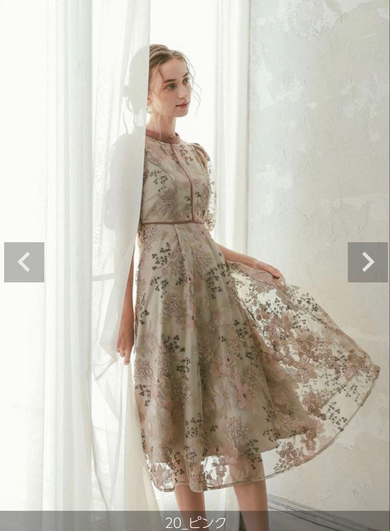 Dorry Doll フラワーエンブロイダリードレス　結婚式　お呼ばれ　ドレス