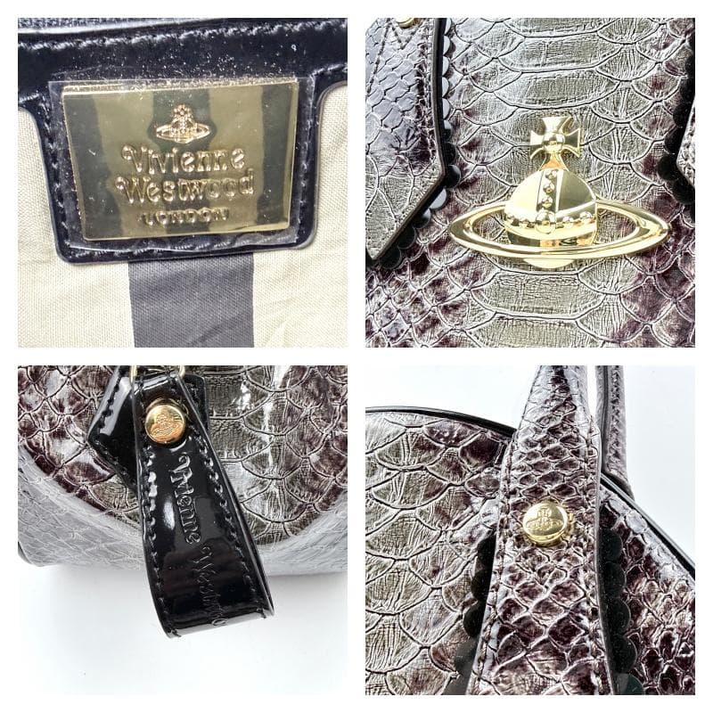 希少 ヴィヴィアンウエストウッド ハンドバッグ ヤスミン 型押し エナメル