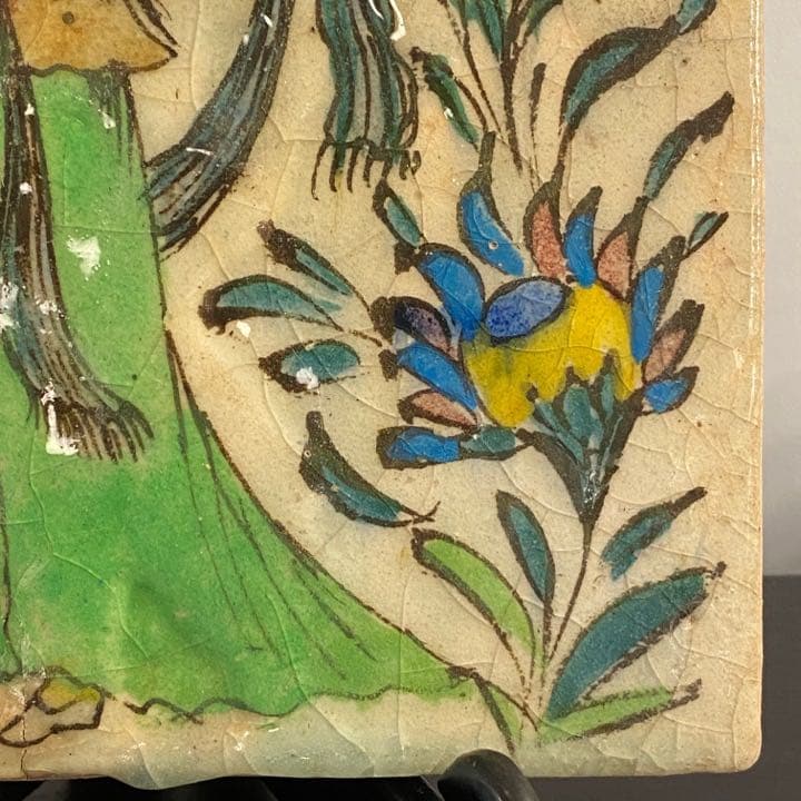 イラン19世紀 ペルシャ 陶板タイル飾り イスラム陶器 ヨーロッパ アンティーク
