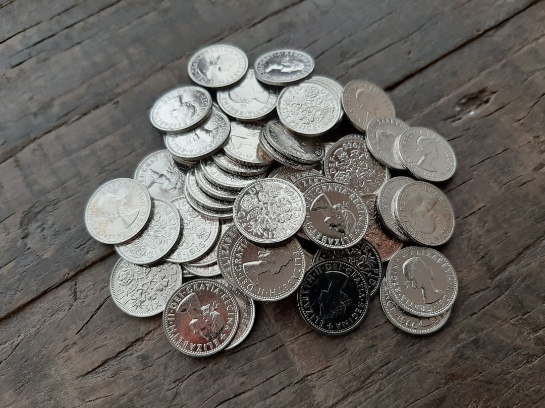 50枚セット 幸せのシックスペンス イギリス ラッキー6ペンス 本物英国