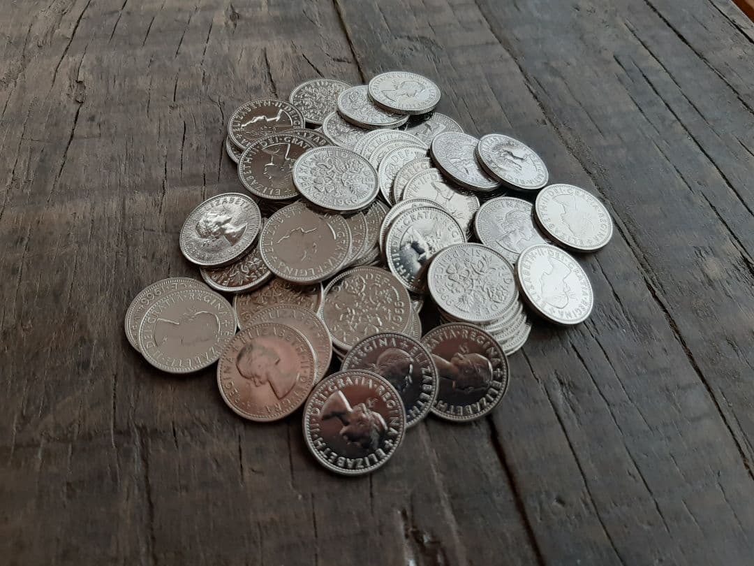 50枚セット 幸せのシックスペンス イギリス ラッキー6ペンス 本物英国