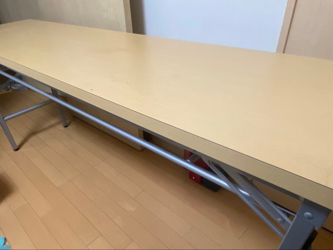 会議用 机 折りたたみテーブル ナチュラル