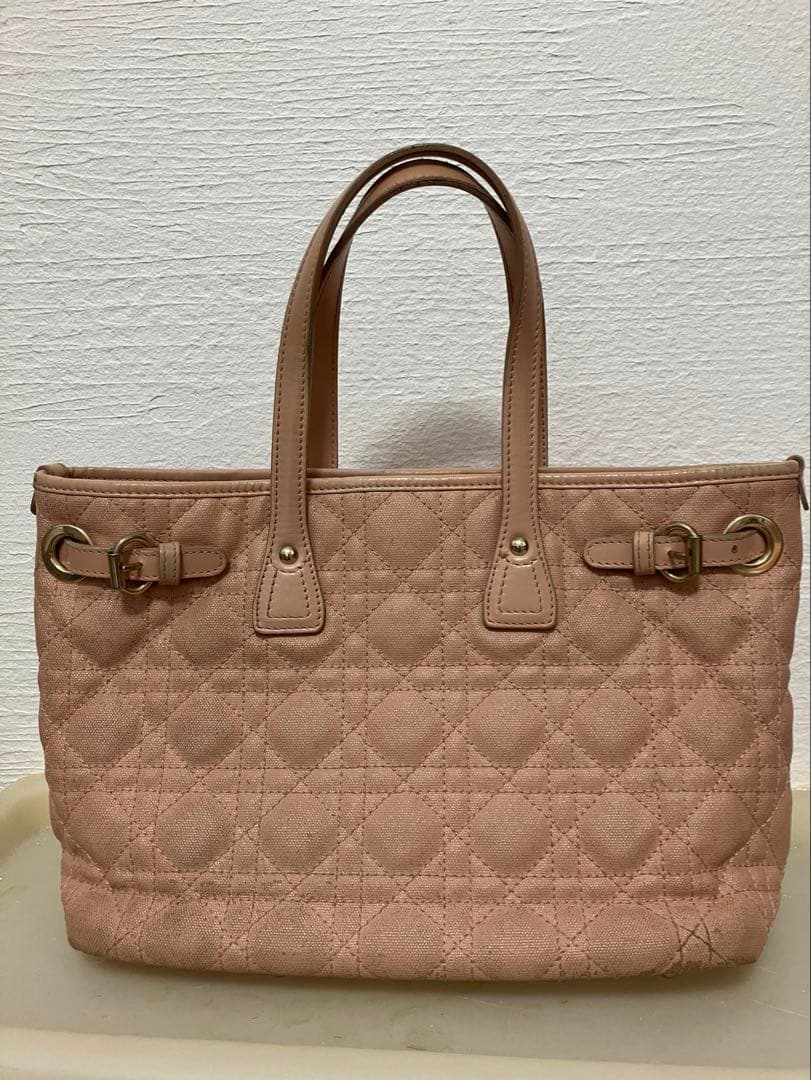 Dior キルティング ピンク ハンドバッグ　カナージュ　ピンク