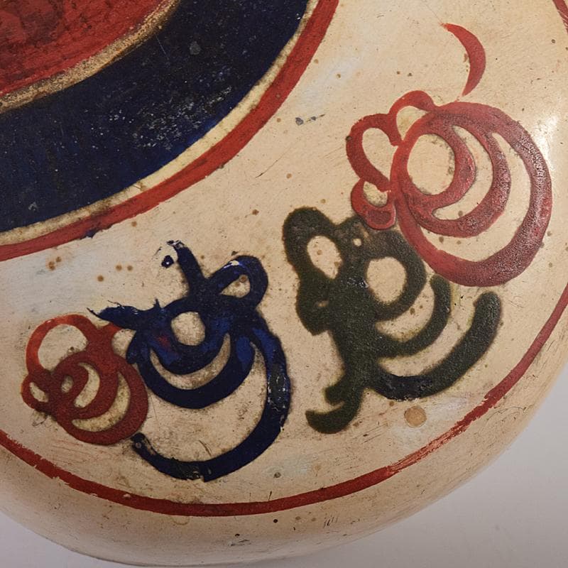 茶道具　白漆　貝文　貝形香合　花押あり　書付時代箱　V　R8327