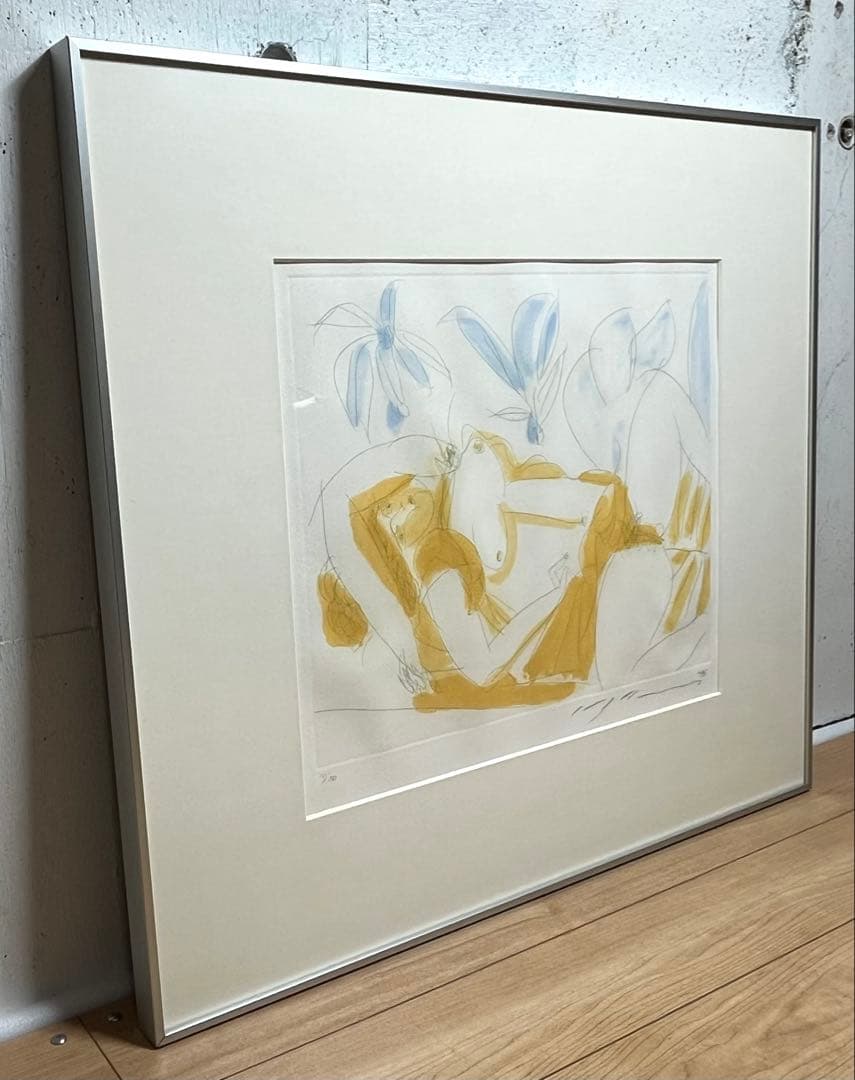 池田満寿夫 リトグラフ 版画 ヌード 裸婦 直筆サイン入り