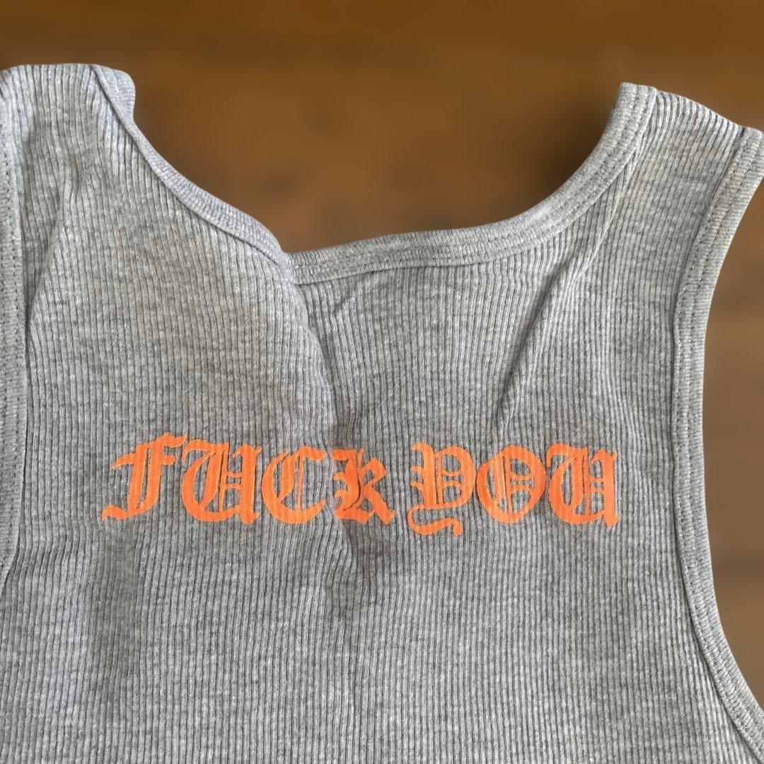 レア 正規 クロムハーツ 正規品　蛍光オレンジロゴ ビンテージ タンクトップ