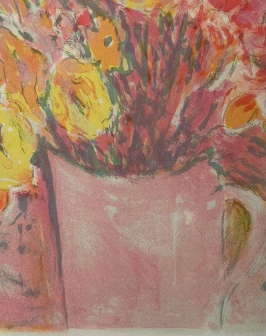 ジョルジュフェール　リトグラフ　花　12/120 自筆サイン有　存在感ある大きさ