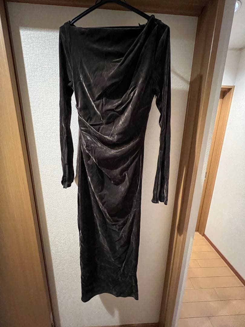 SNIDEL フロッキーベロアドレープドレス