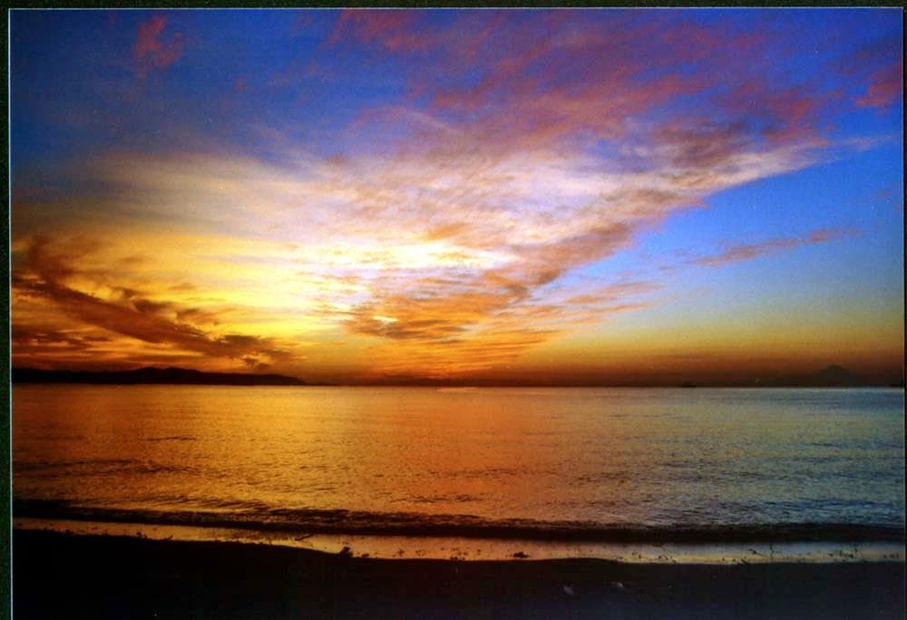 ★ 扇にひらく夕日   館山　村山ヒデカズ 大型芸術写真