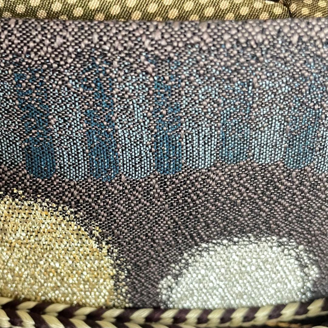 深茶ドット牛首紬 正絹小紋着物