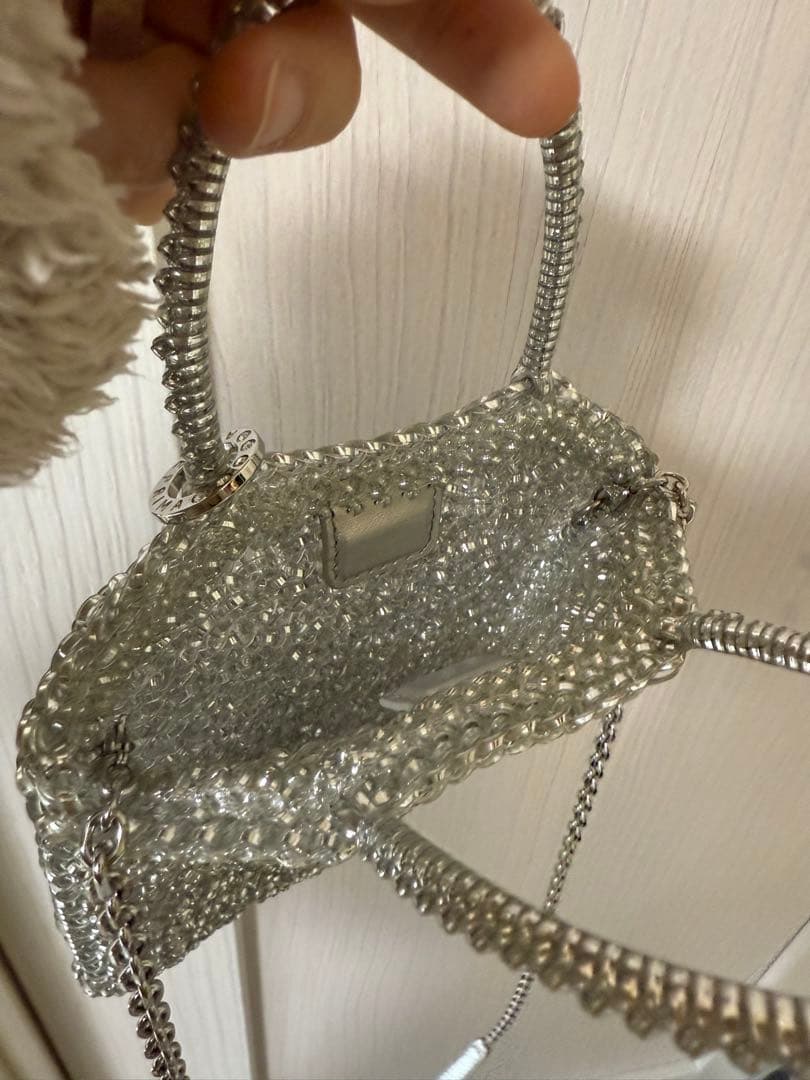 アンテプリマ　シルバー ビーズ パーティーバッグ