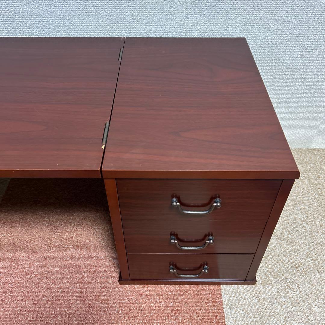 文机 折りたたみ式 三段引き出し アンティーク