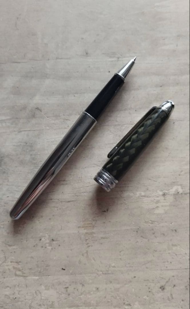 レア　モンブラン ソリテール カーボン スチール ボールペン 　ローラーボール