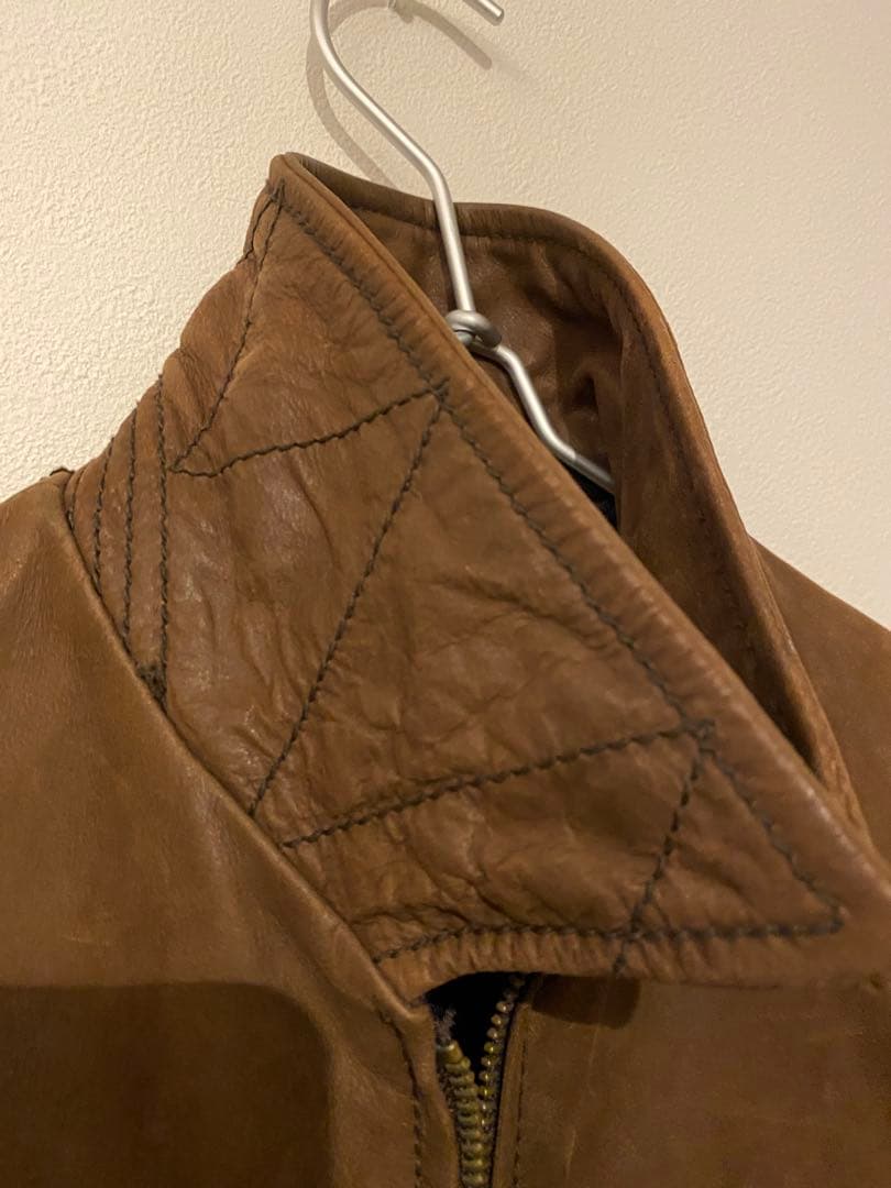 AVIREX 本革 シングルライダースジャケット ブラウンサイズS