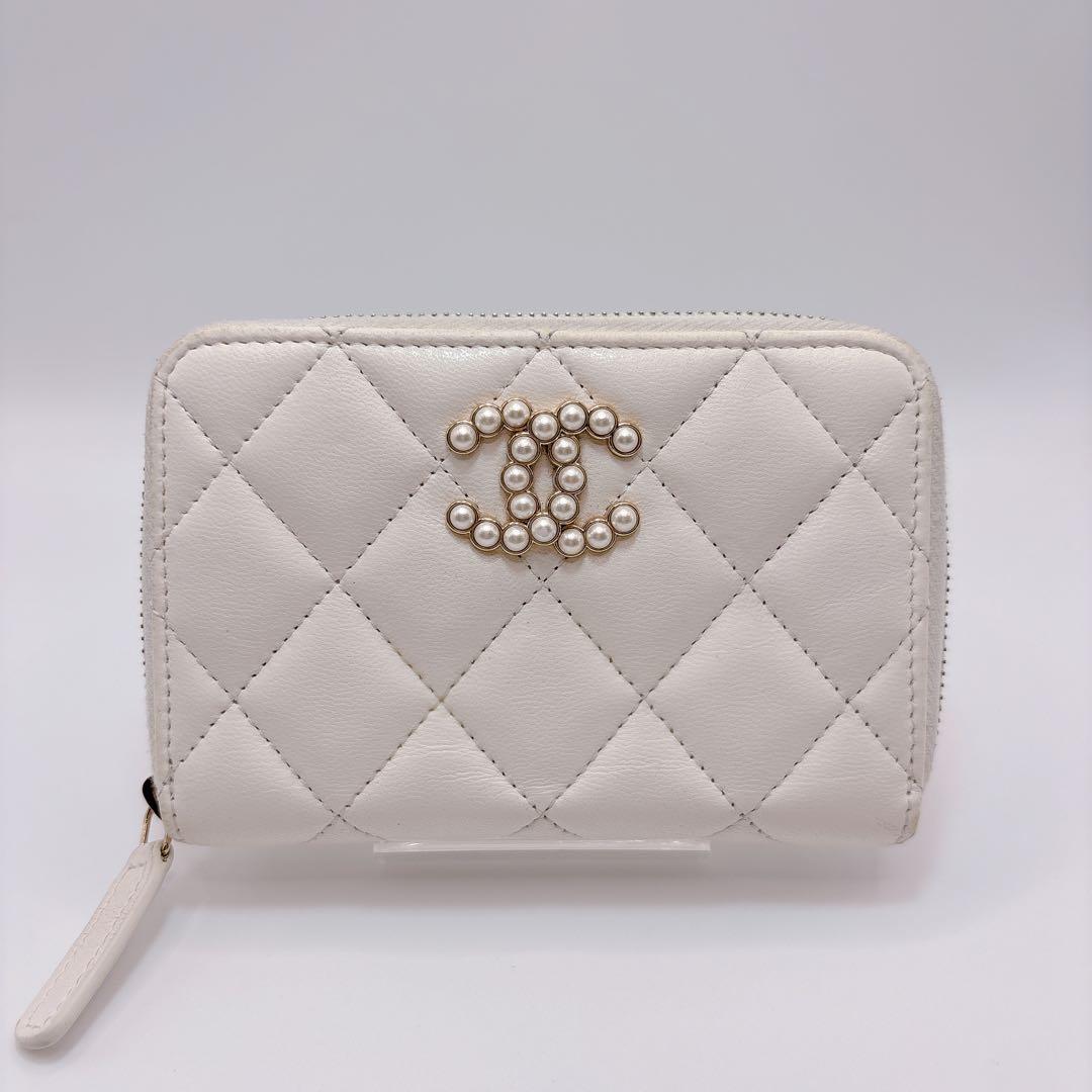 最安値 CHANEL シャネル マトラッセ COCOパール ジップパース
