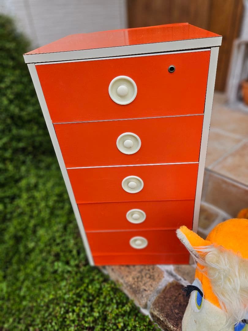 (最終お値下げです)美品　レトロポップ　チェスト　木引だし　収納　昭和レトロ