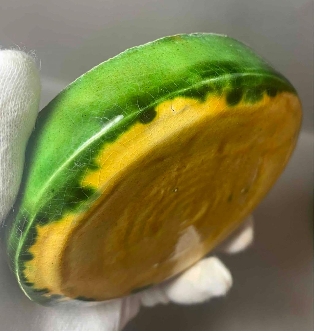 中国 三彩花図印合（香合）　f2220722