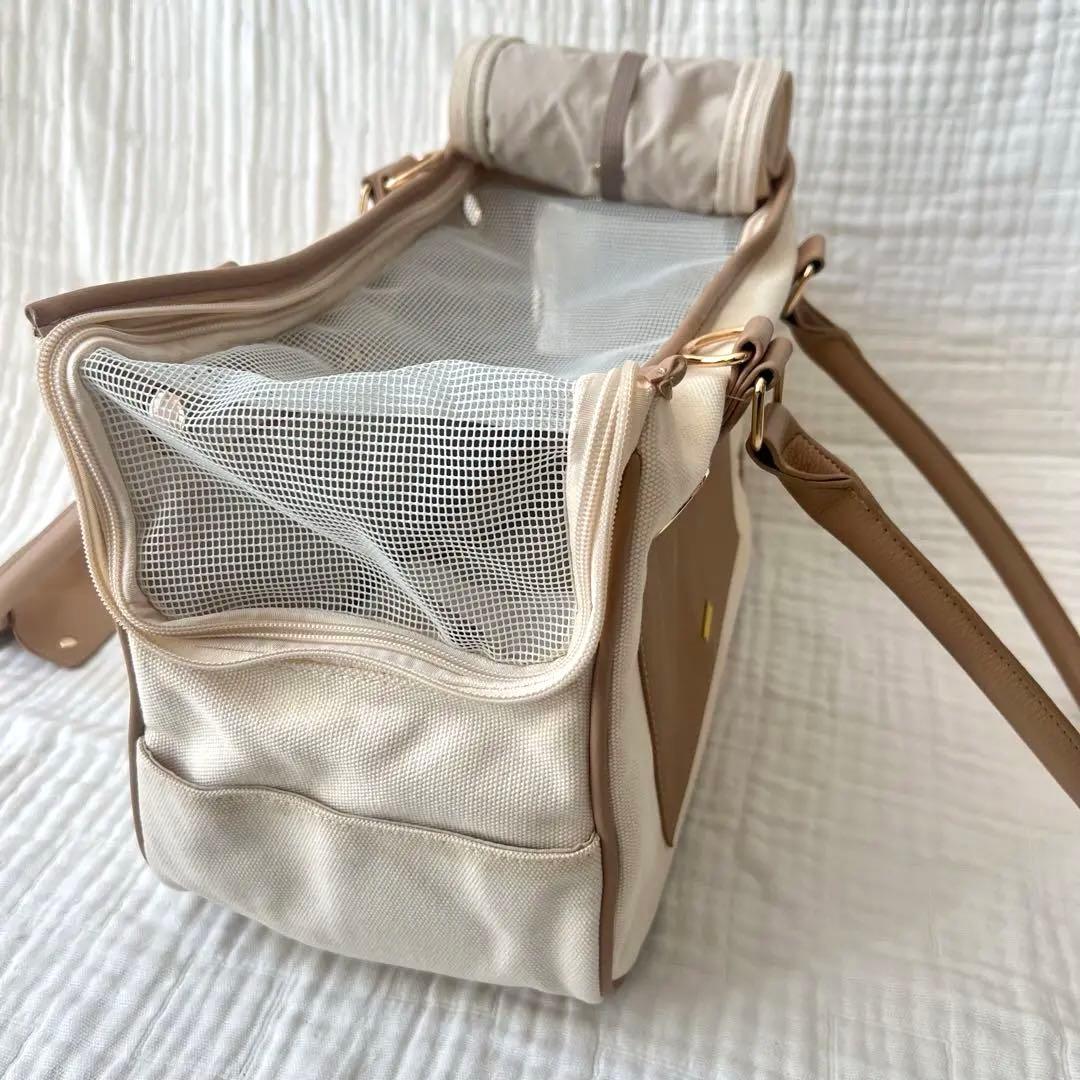 モンシェリ　パイピングペットトートバッグ　キャリーバッグ