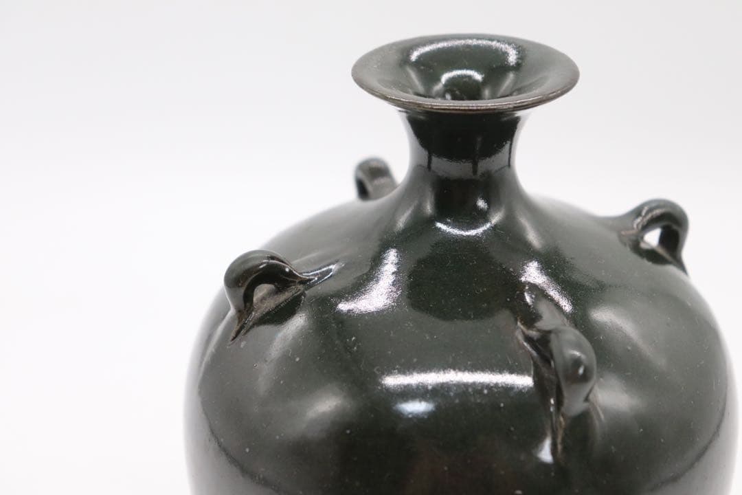 中国　そば釉四糸瓶　送料込み0806