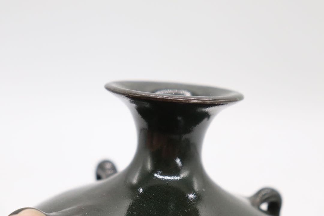 中国　そば釉四糸瓶　送料込み0806