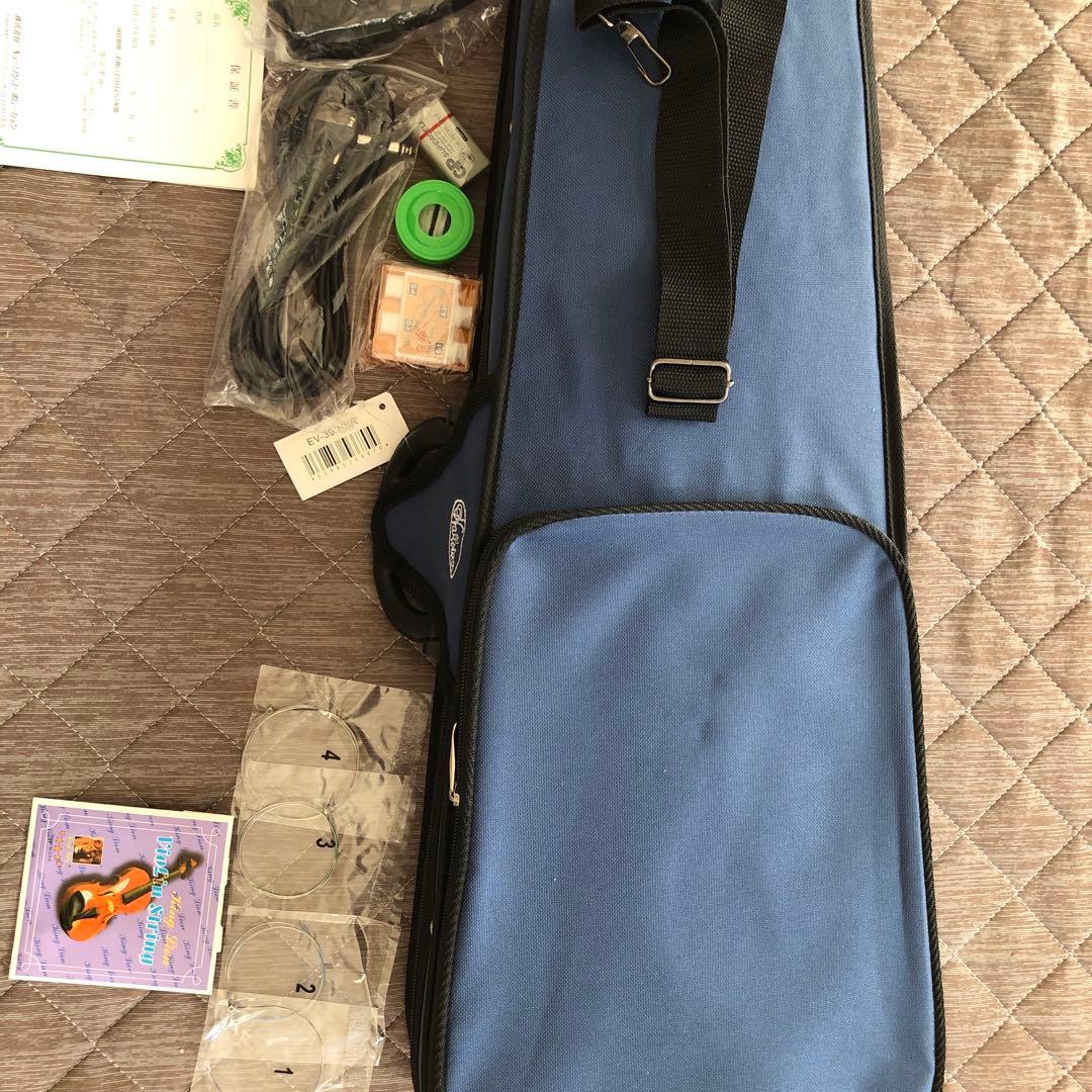 エレクトリックバイオリン オレンジ色 新品弦付き