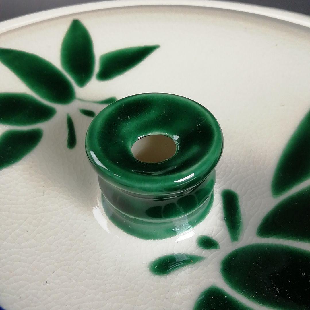 Ｔ９８５　水指　『青竹絵』『妙見窯 造』　共箱　茶道具