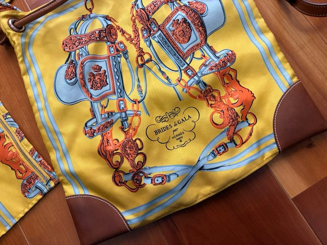 エルメス シルキーシティ PM トートバッグ　イエローシルク　HERMES