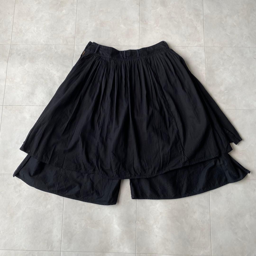【希少】 KAPITAL オーロラエプロンパンツ キュロット スカート 黒 S