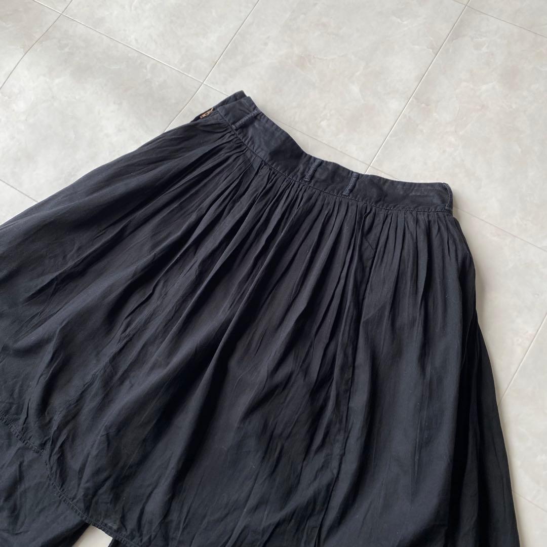 【希少】 KAPITAL オーロラエプロンパンツ キュロット スカート 黒 S