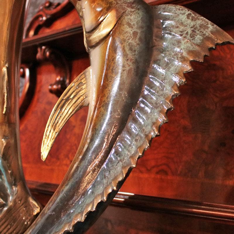 ブロンズ製 カジキマグロ ソードフィッシュ 置物 インテリア 113-443