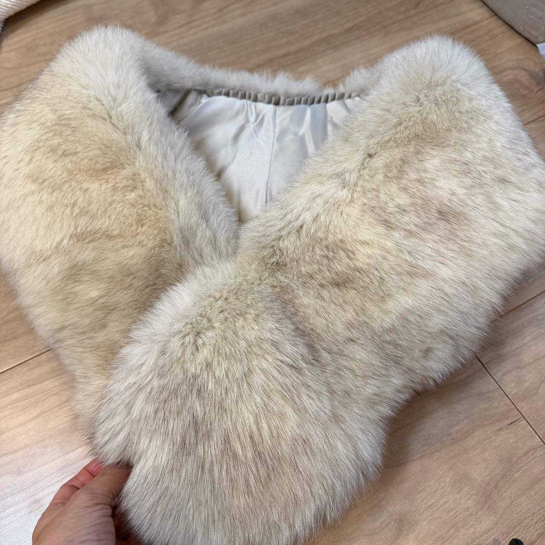 超美品 ショール　SAGA FOX ファー 成人式　振袖　結婚式　白　シルバー