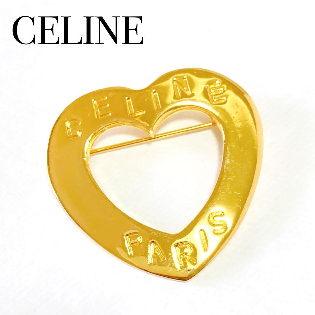 CELINE セリーヌ ハート ゴールド ブローチ ヴィンテージ A258033