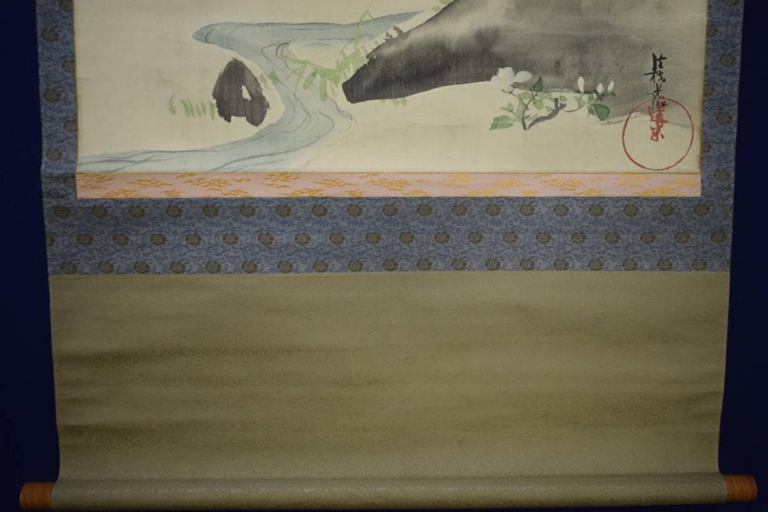 複製/尾形光琳/ツツジ図/躑躅図/横物/工芸/布袋屋掛軸HJ-980