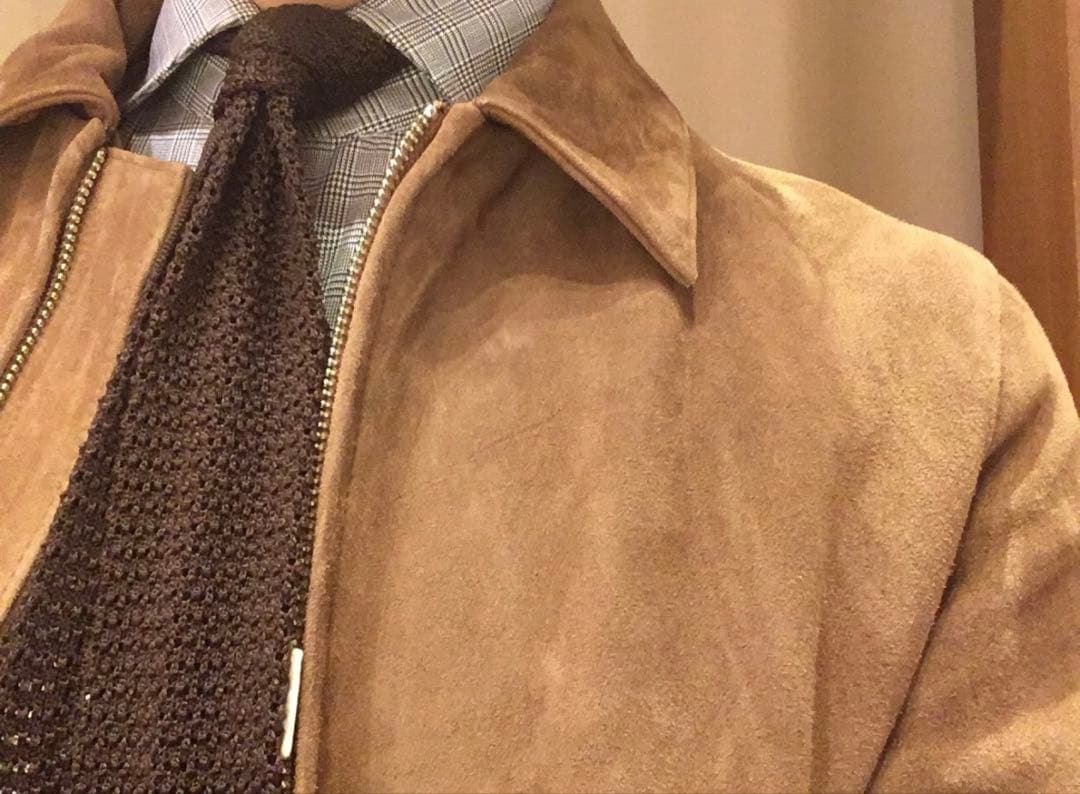 シップス レザージャケット ブルゾン ジップアップ　ヤギ革 スエード SHIPS