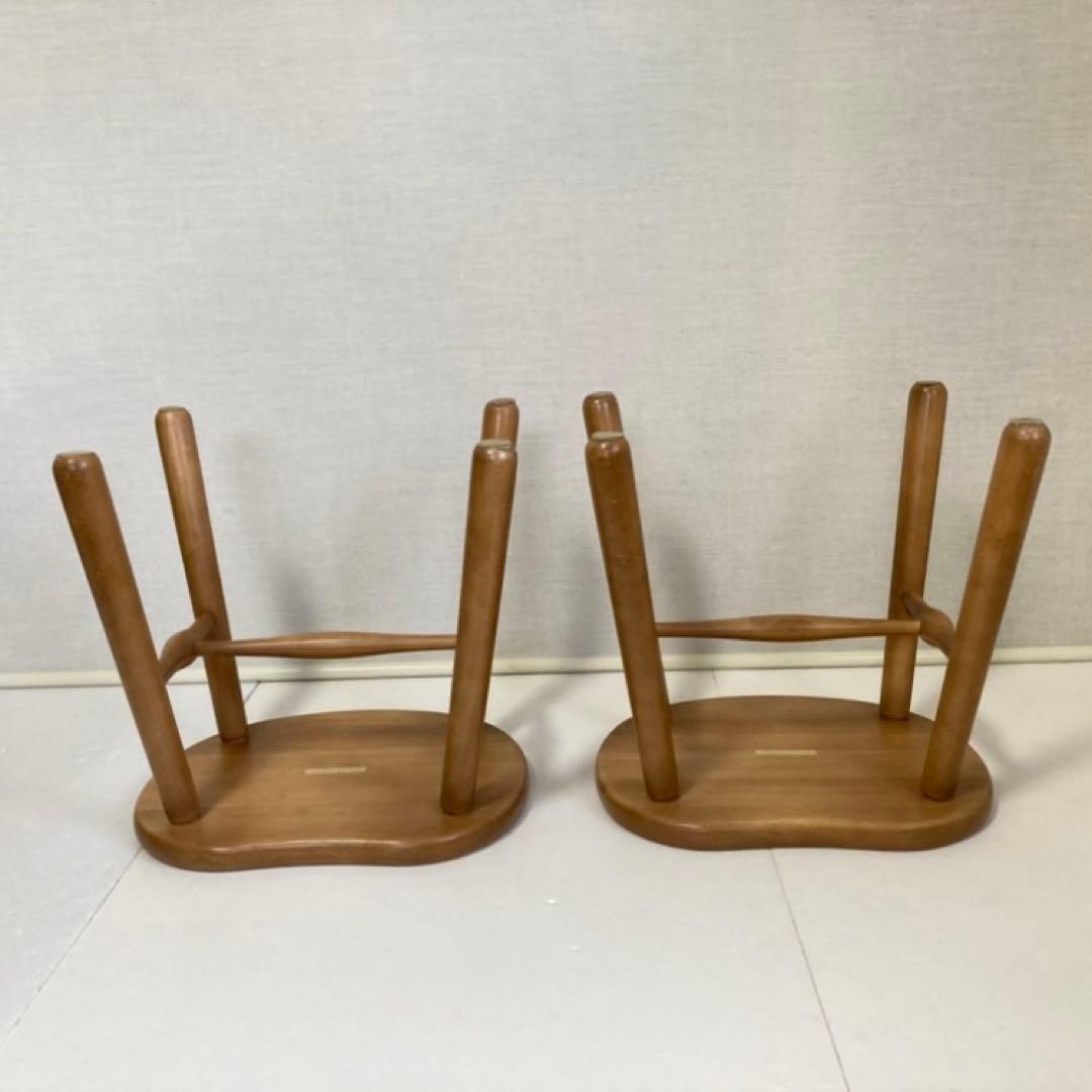 カリモク スツール チェア 椅子 置物台 ナチュラル 2脚 木製 家具 レトロ