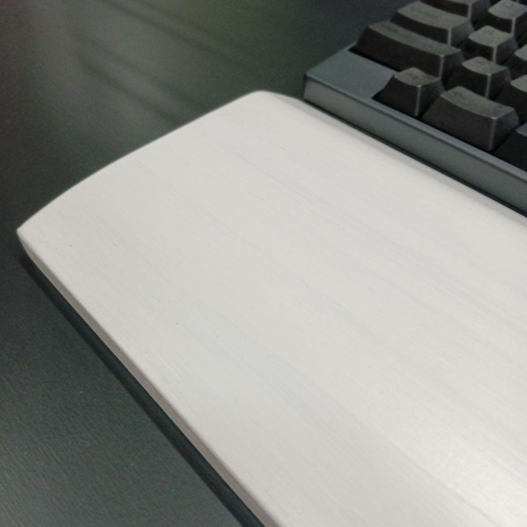 パイン集成材HHKB Studio用 手作りパームレスト兼キーボードルーフ 白