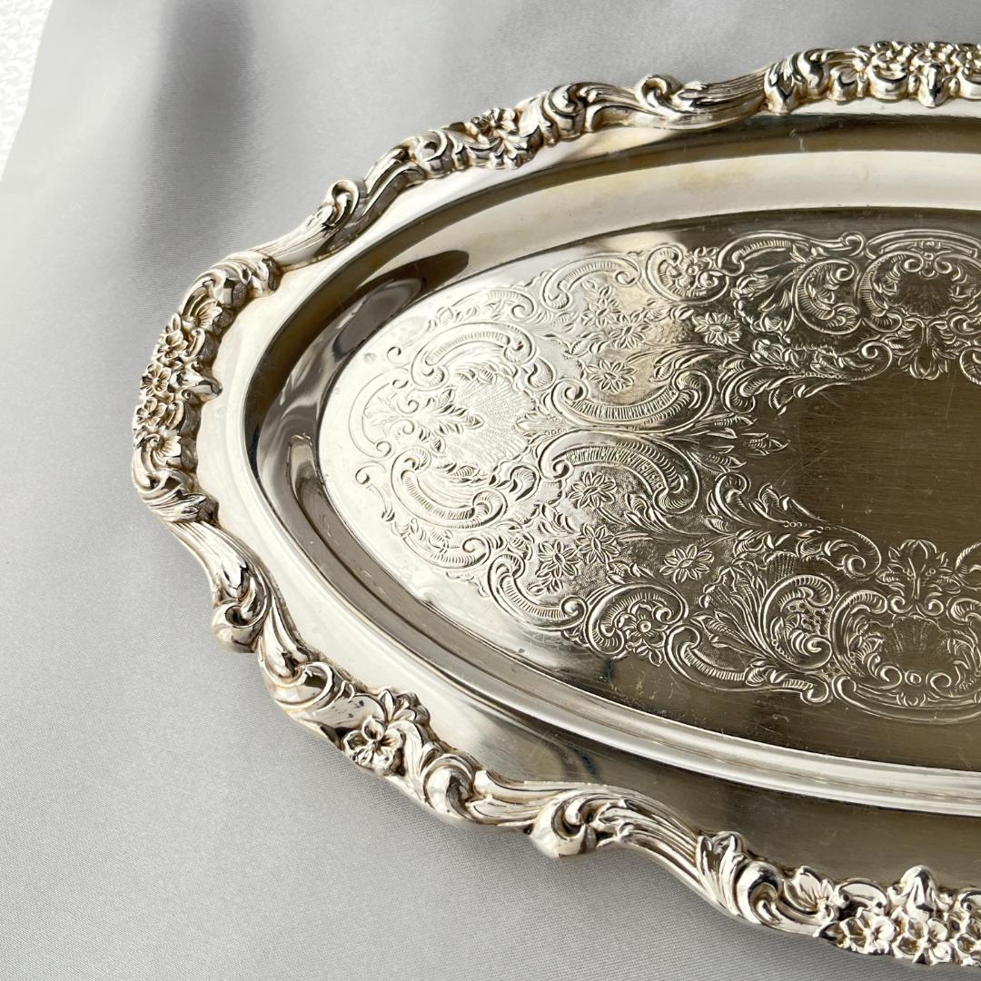 【Poole】カクテルトレー / カードトレー 28cm【シルバープレート】