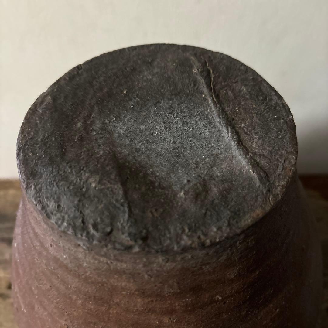 古丹波壷(江戸時代頃) 飴釉葉茶壺　古道具　古備前　古信楽　検:李朝　呂宋壷