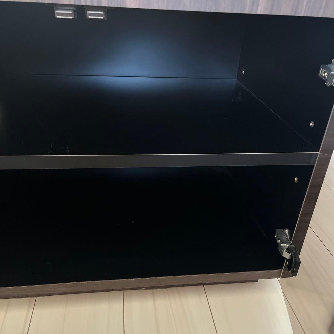 ダークブラウン 木製 テレビボード ガラス扉付き　フルオーダー　日本製