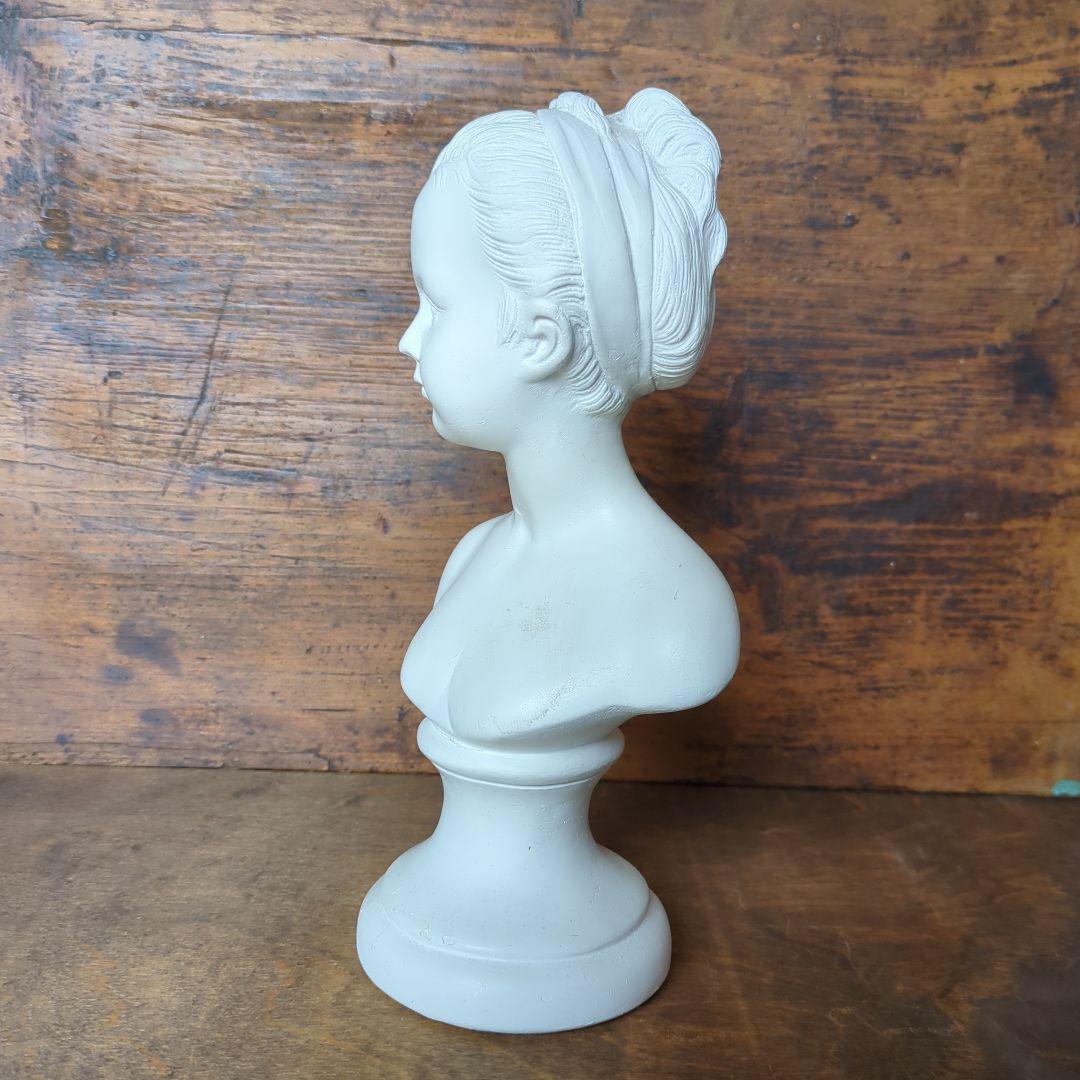 胸像 少女 石膏 フランス製 ヴィンテージ