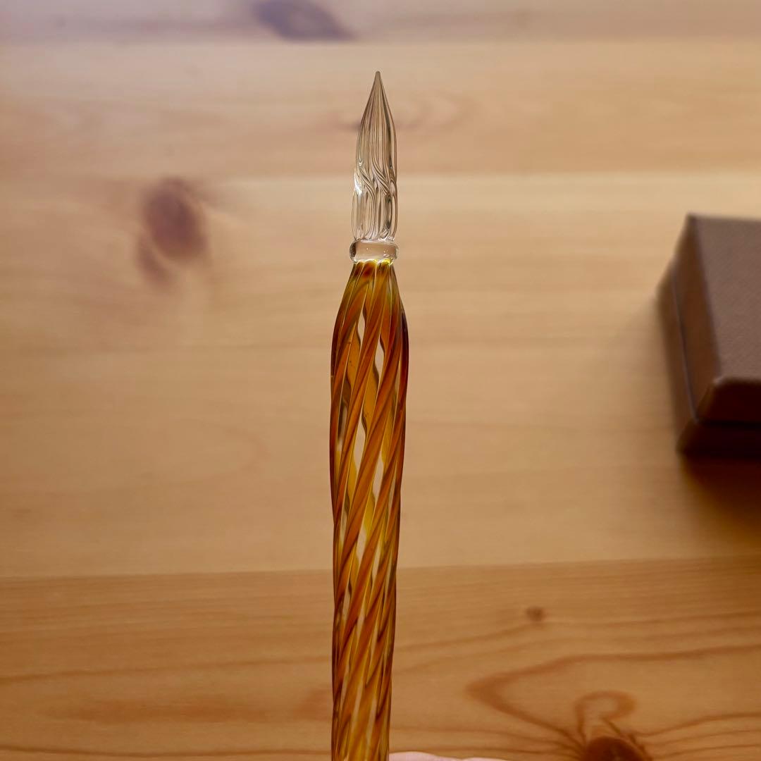 HASE硝子工房 ガラスペン 辻風 オレンジ