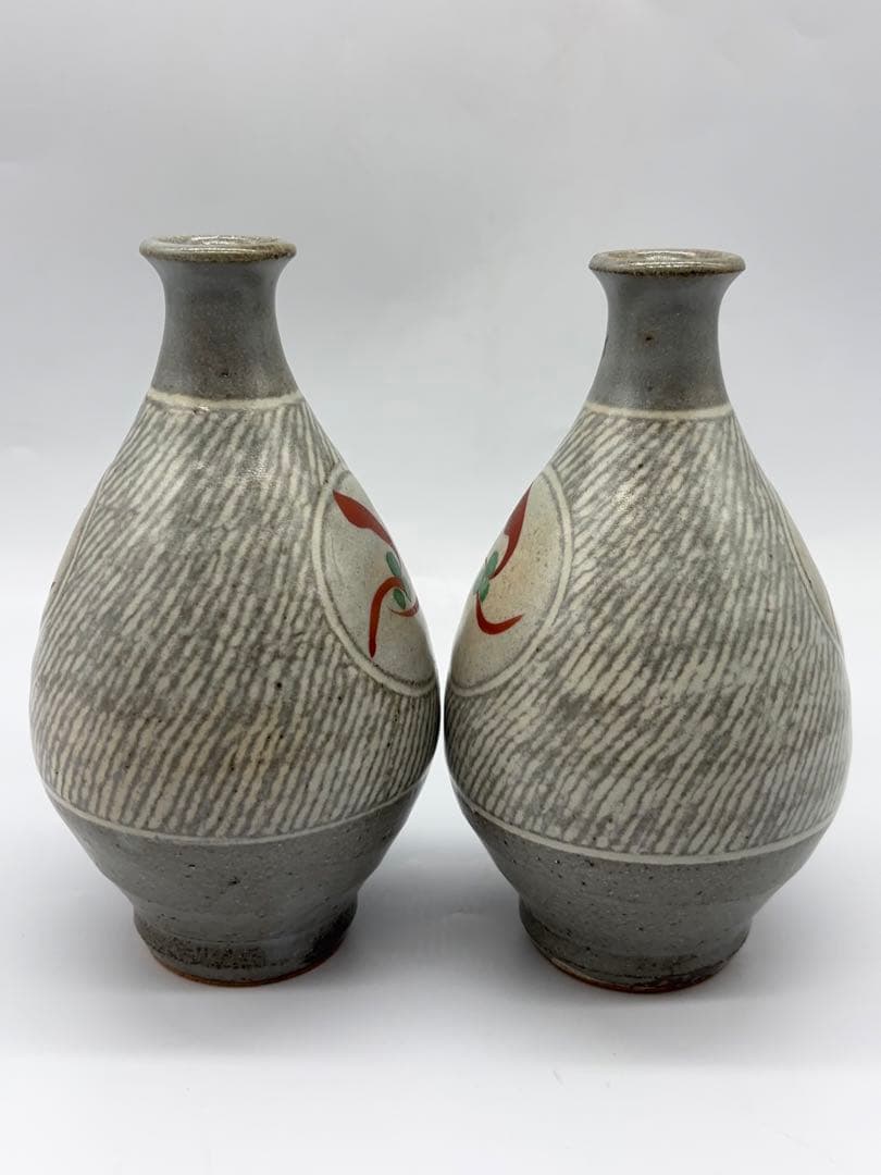 人間国宝 島岡達三作 酒器 徳利 ぐい吞み 共箱 -445-