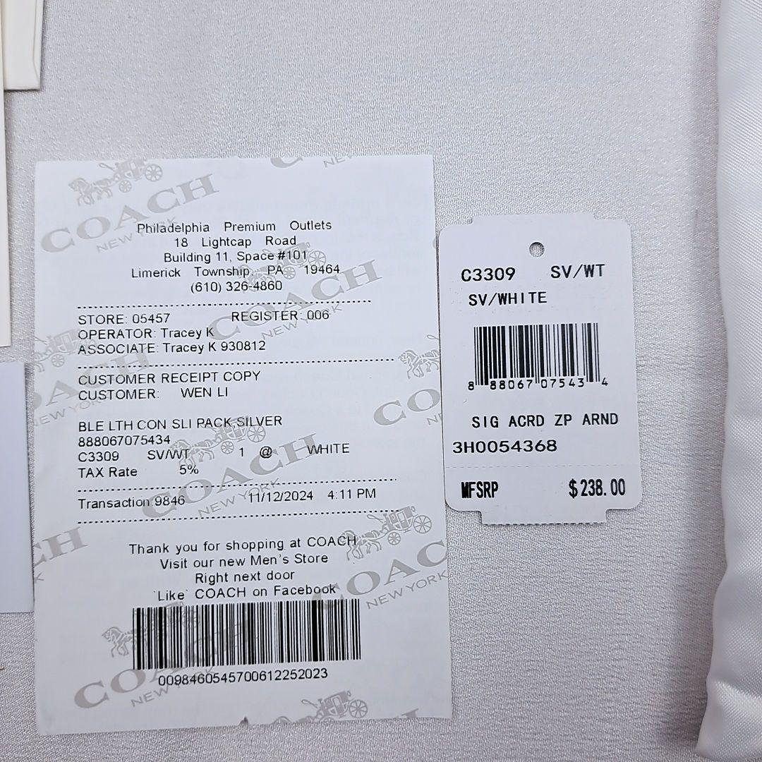 新品未使用　COACH　コーチ　折り財布　スナップウォレット　正規品　付属品多数