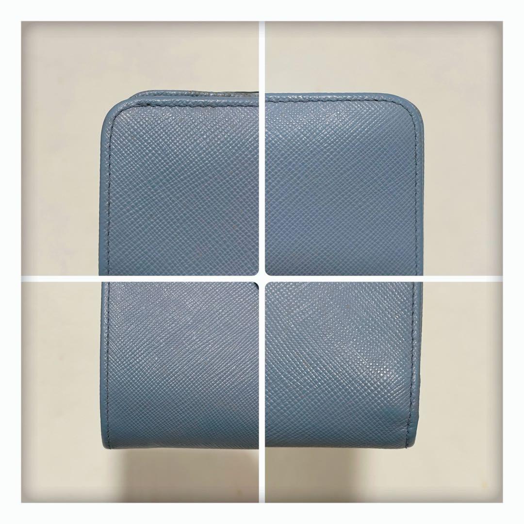 ✨大人気カラー✨ PRADA プラダ サフィアーノ 二つ折り財布 ライトブルー