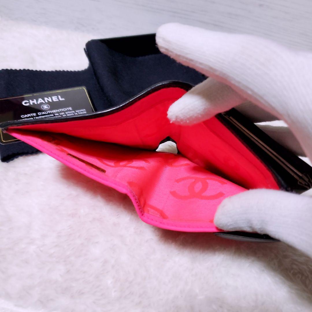 シャネル✨折り財布 ミニ ガマ口 カンボンライン ココマーク ホワイト