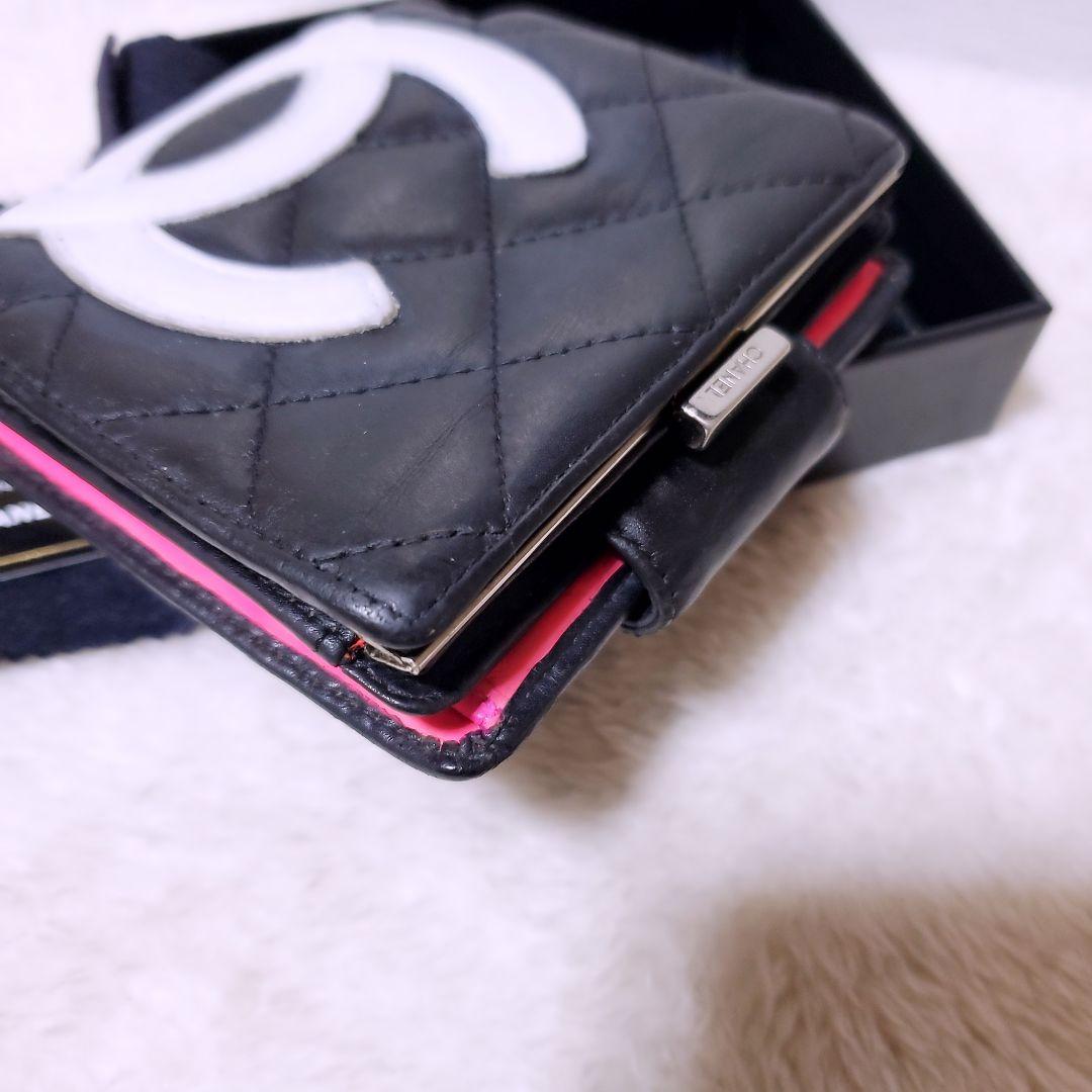 シャネル✨折り財布 ミニ ガマ口 カンボンライン ココマーク ホワイト