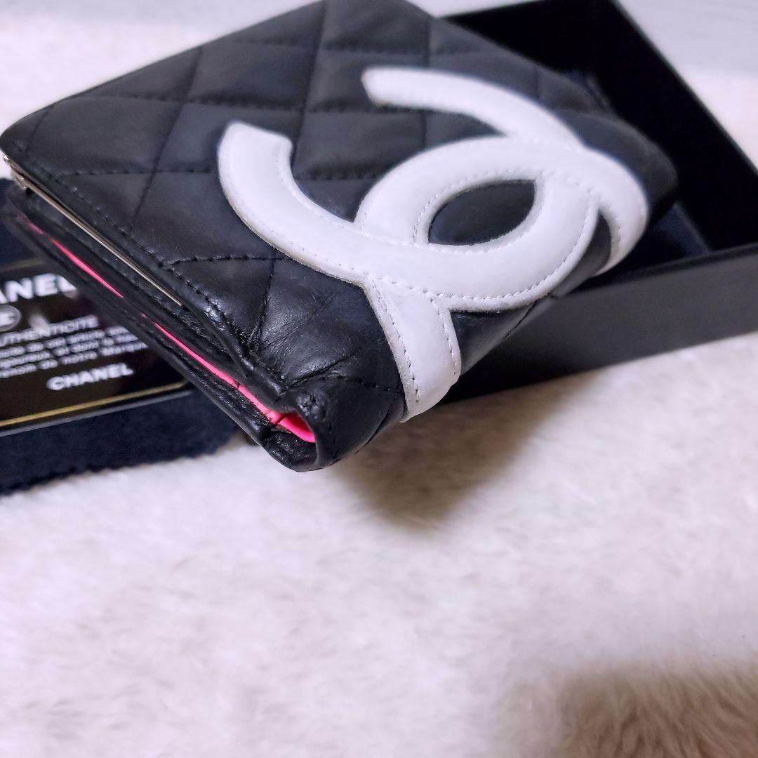 シャネル✨折り財布 ミニ ガマ口 カンボンライン ココマーク ホワイト