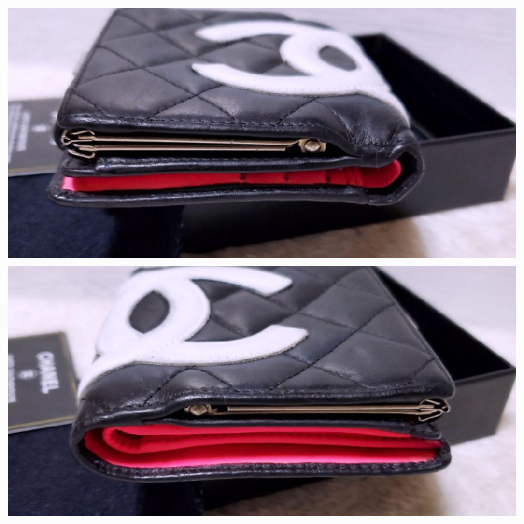 シャネル✨折り財布 ミニ ガマ口 カンボンライン ココマーク ホワイト