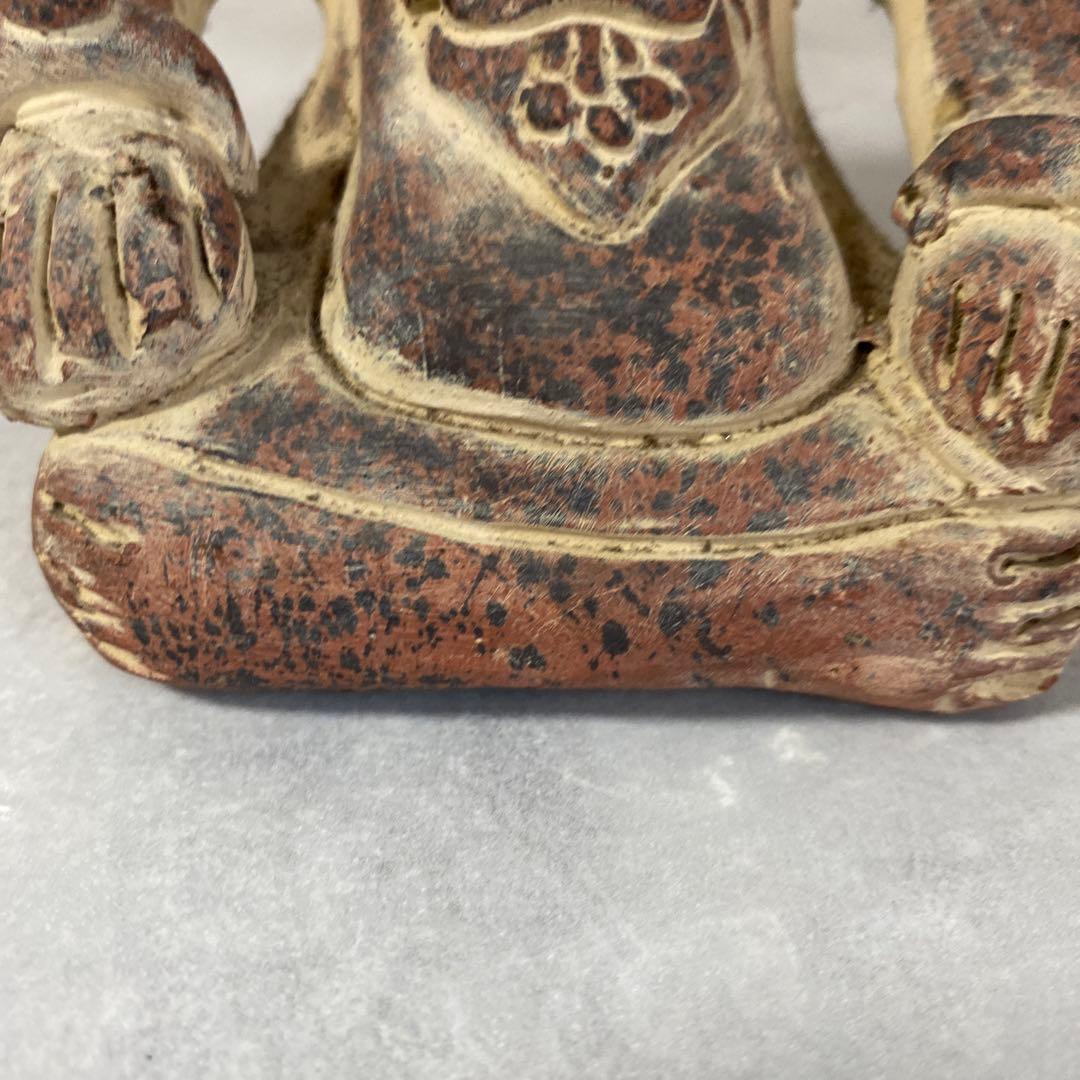 メキシコ　マヤ文明　戦士の土人形　テコラッタ　素焼き　ヴィンテージインテリア